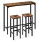 Gymax 3PCS Bar Table and Chairs Set Industrial Dining Breakfast Table Set w/ Metal Frame